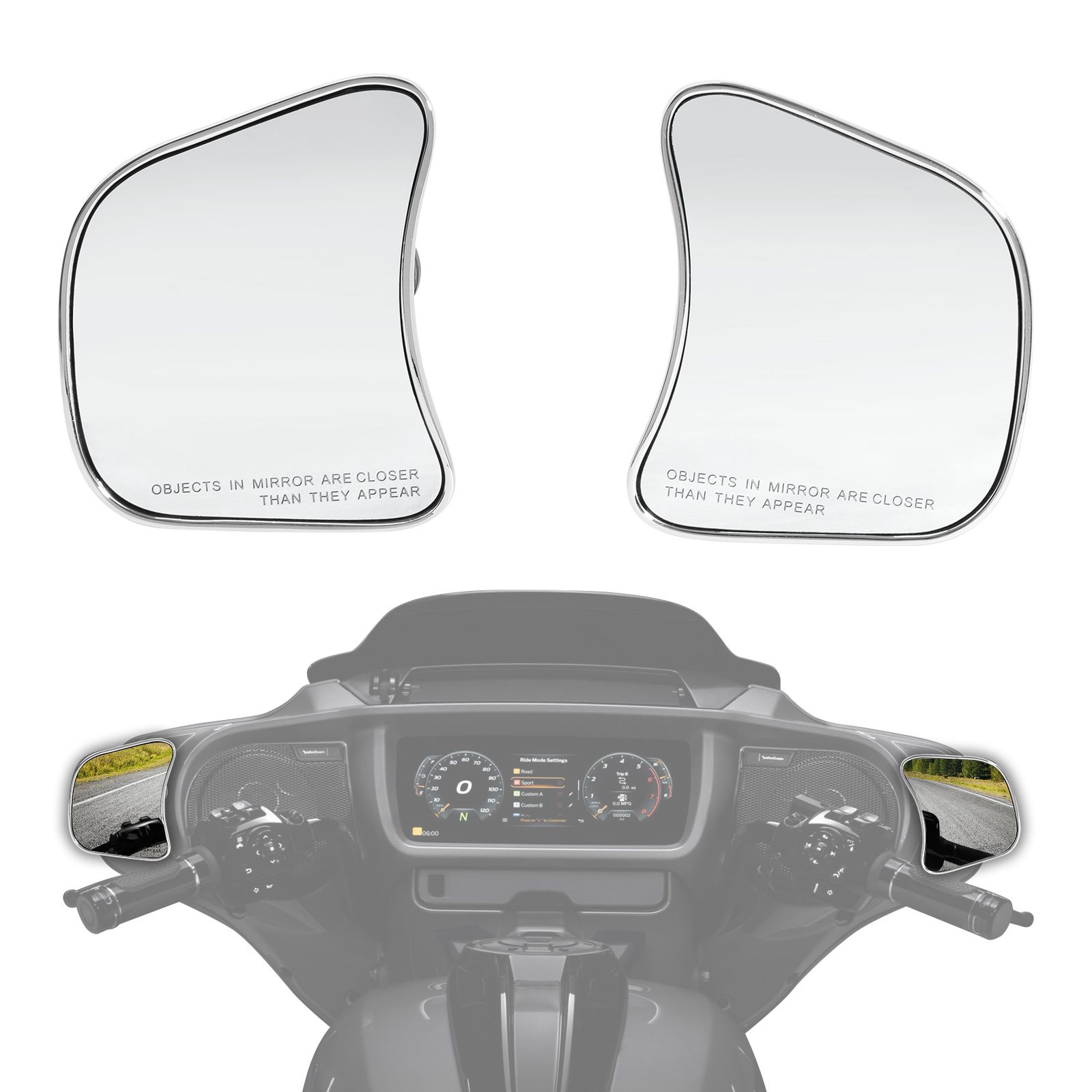 ハーレー CVO ストリートグライド FLHXSE 2023/2024 用 フェアリングマウントバックミラー