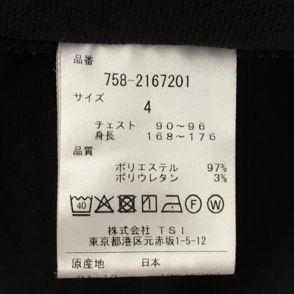 【美品】マスターバニー 半袖ハイネックシャツ 黒 織生地 胸ロゴ刺しゅう メンズ M ゴルフウェア MASTER BUNNY EDITION