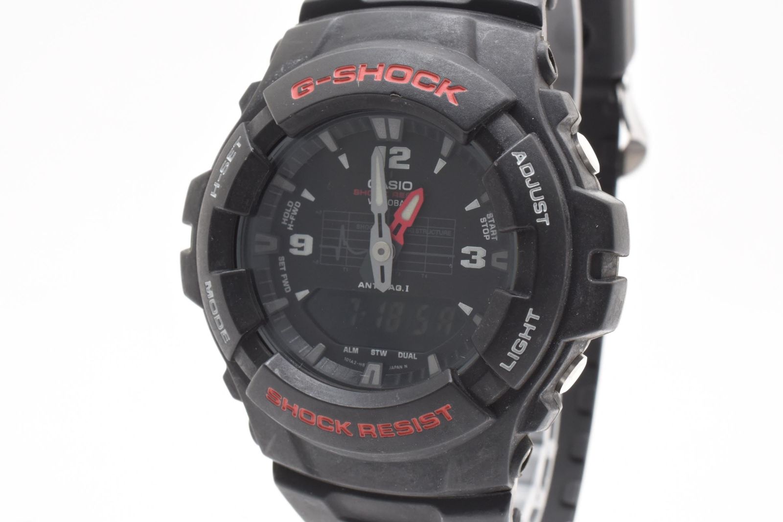 カシオ CASIO G-SHOCK G-100 アナデジ クォーツ 腕時計 ブラック文字盤 樹脂ケース レジンベルト メンズ