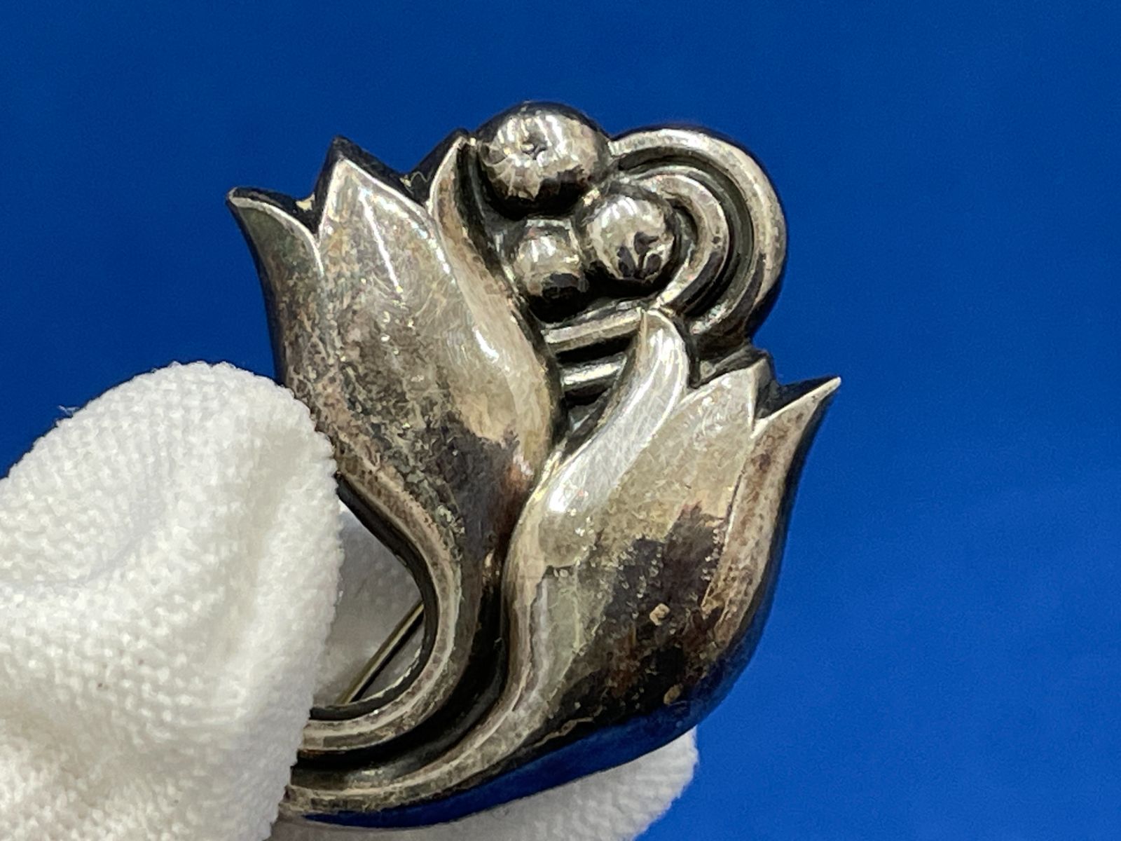 アンティーク Georg Jensen/ジョージジェンセン チューリップ ブローチ