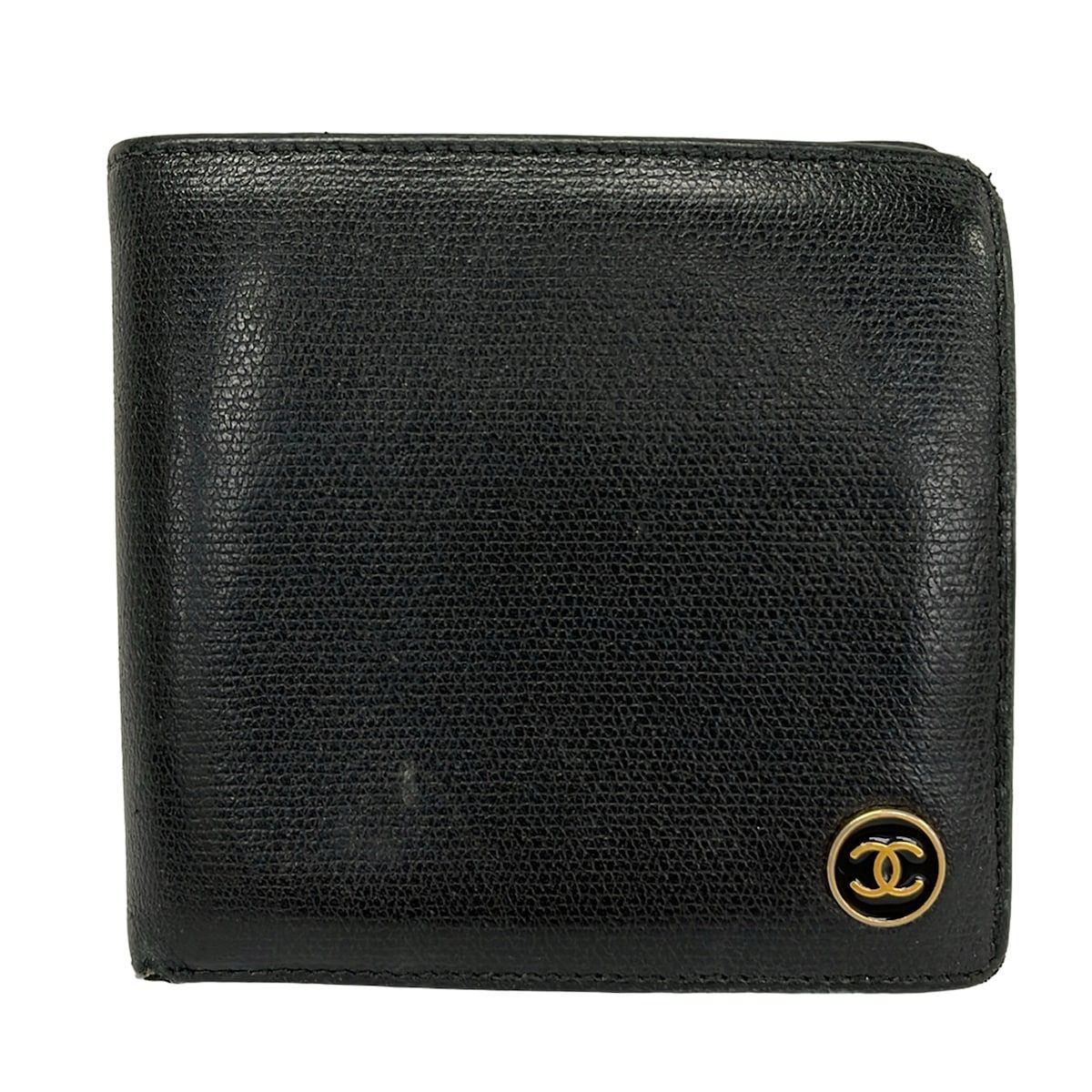 CHANEL(シャネル) 2つ折り財布 ココボタン 黒