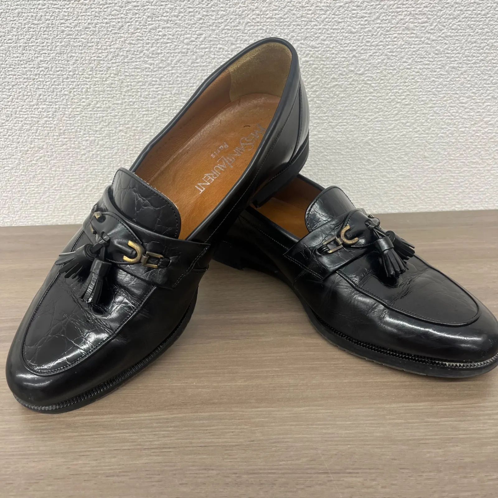 s8346) YVES SAINT LAURENT Paris タッセルローファー 25.5 EEE