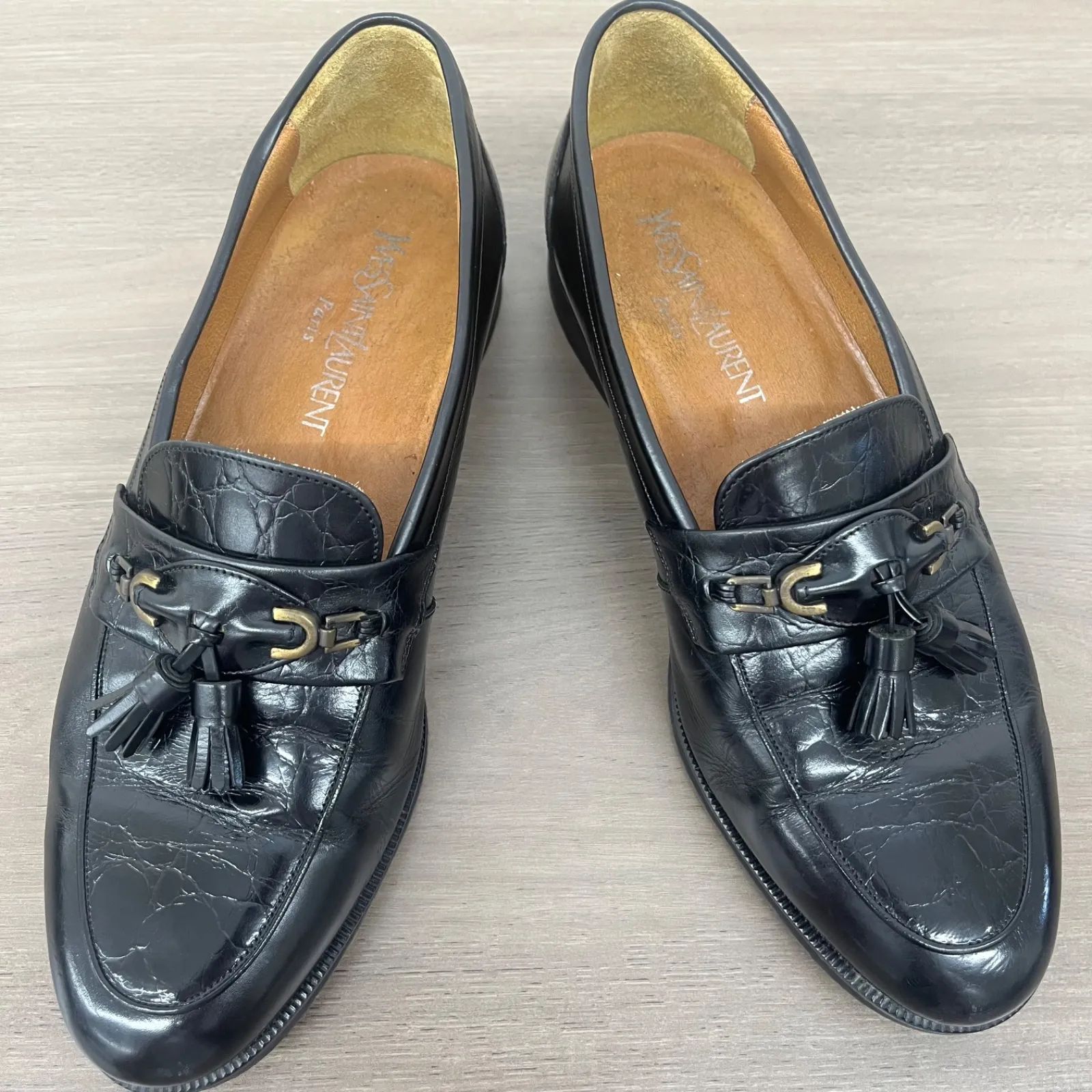 s8346) YVES SAINT LAURENT Paris タッセルローファー 25.5 EEE