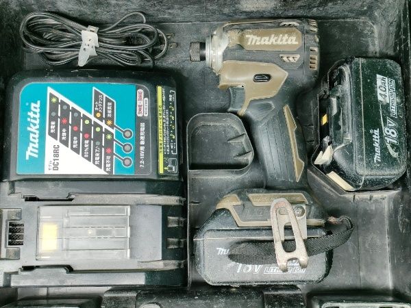 ◎マキタ TD171D オーセンティックブラウン マキタ純正バッテリ、充電器、ケース付 バッテリ充電154回と176回 内部オーバーホール済み、動作確認済み 22,000円