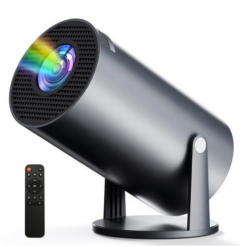 プロジェクター 家庭用【最新進化Android TV搭載！・4K対応・270°回転】プロジェクター 小型 軽量 天井投影 Wi-Fi6 接続Bluetooth5.4 リアル1080P高輝度 内蔵HiFiスピーカー 自動台形補正 短距離投影 ホームプロジェクター