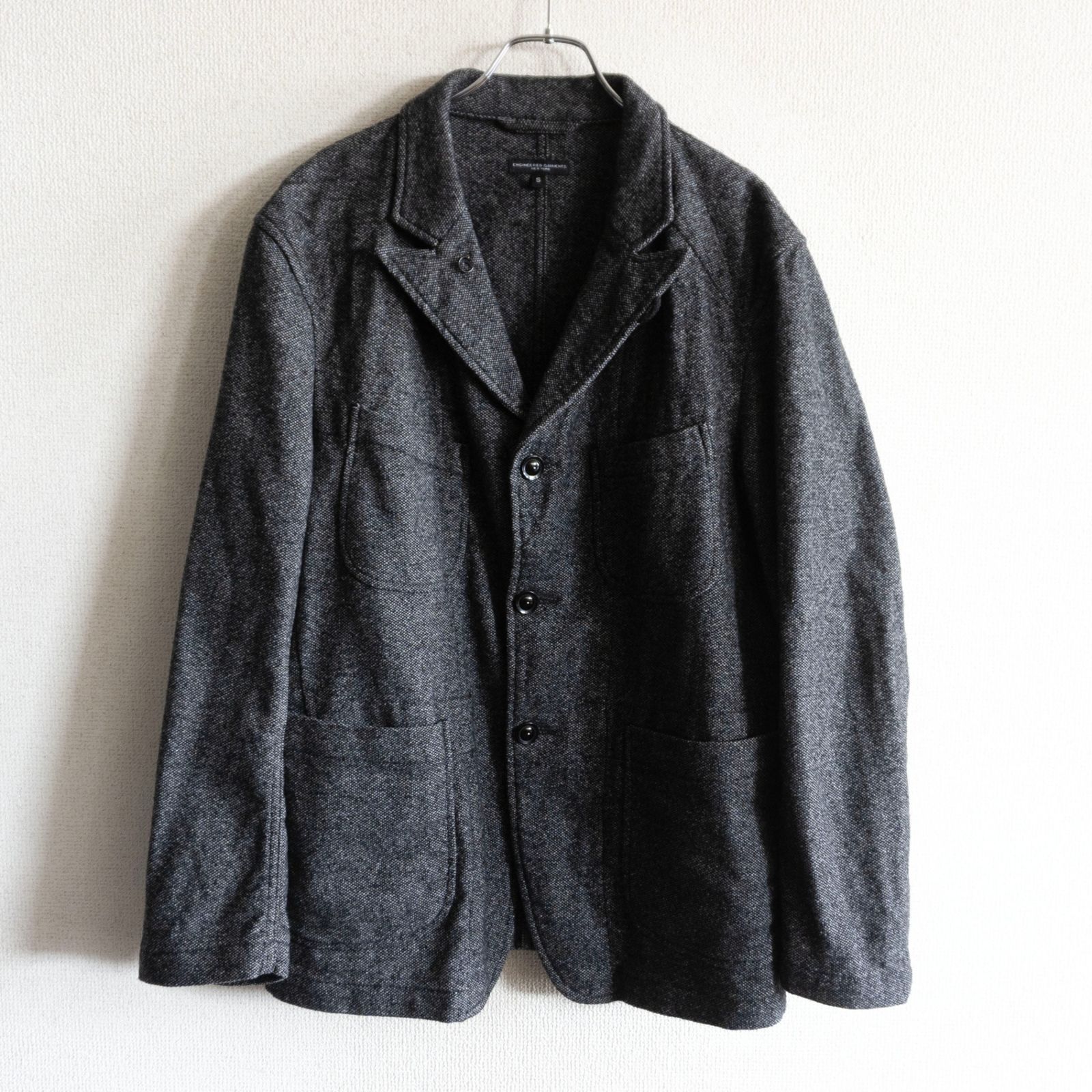 【美品】Engineered Garments【BEDFORD JACKET】S グレー ツイードウール ベッドフォード ジャケット エンジニアードガーメンツ s2607098