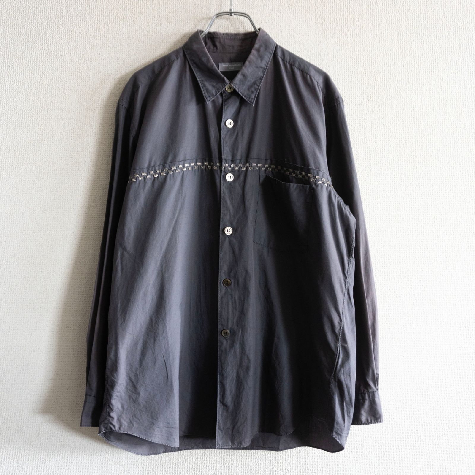 【AD2002/アーカイブ】COMME des GARCONS HOMME【00S デザイン シャツ】 グレー コムデギャルソン オム 26070555