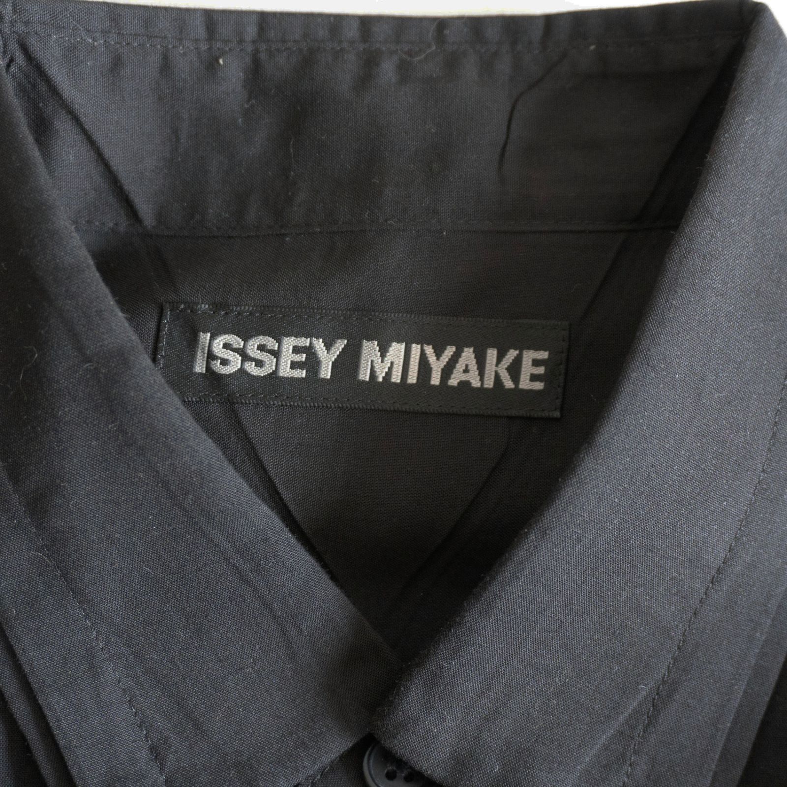 美品】ISSEY MIYAKE MEN【プリーツ加工 シャツ】 1 ブラック イッセイ