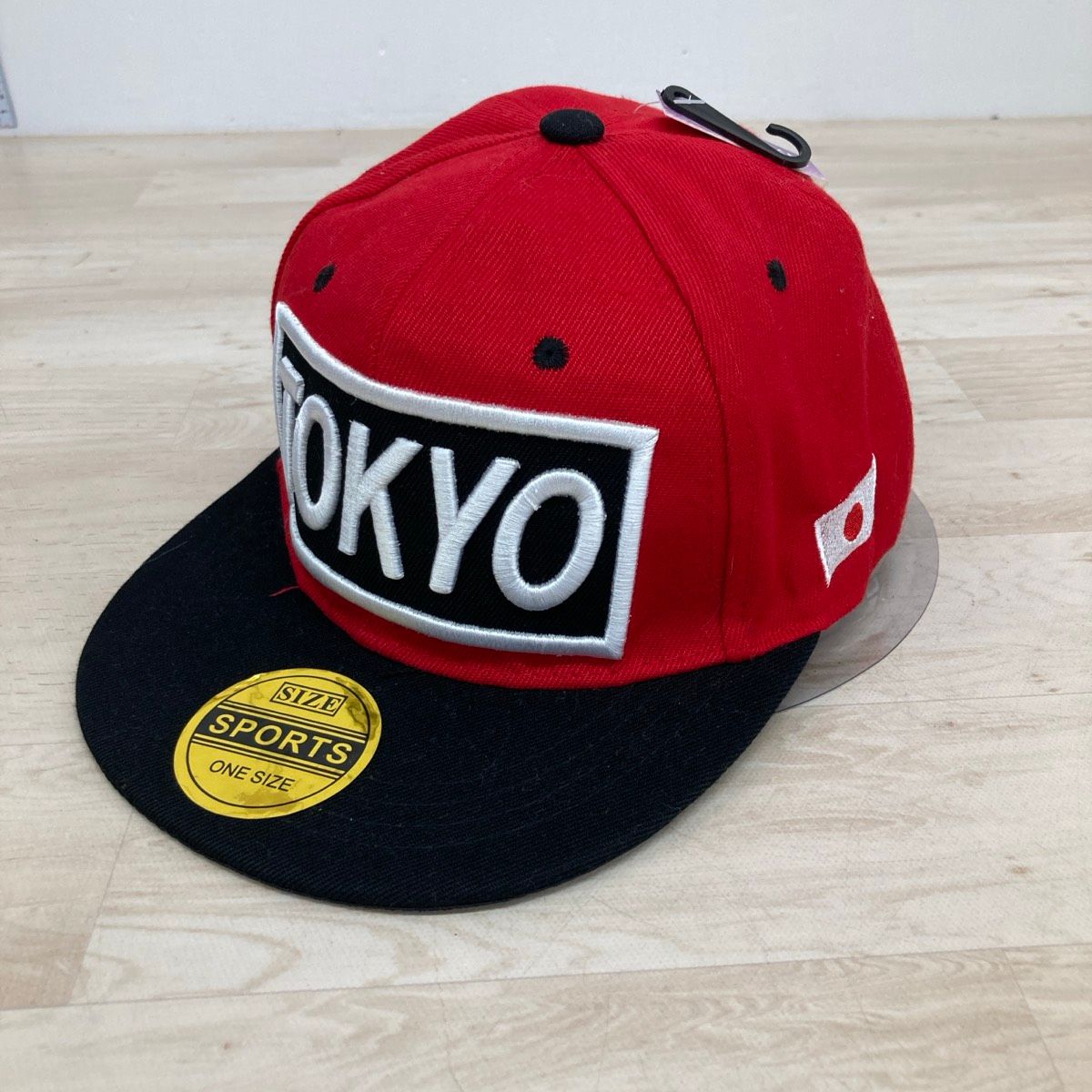 Unused TOKYO Embroidered Baseball Cap Red/Black Red/Black Japanese Flag Hinomaru Patch Hat ONE SIZE Sports/SPORTS [OK04688]