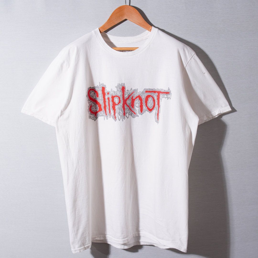 スリップノット Slipknot Tシャツ L ホワイト レッド 両面プリント