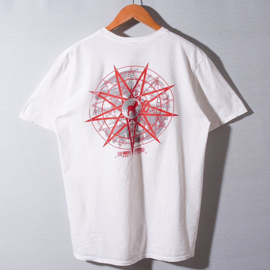 スリップノット Slipknot Tシャツ L ホワイト レッド 両面プリント