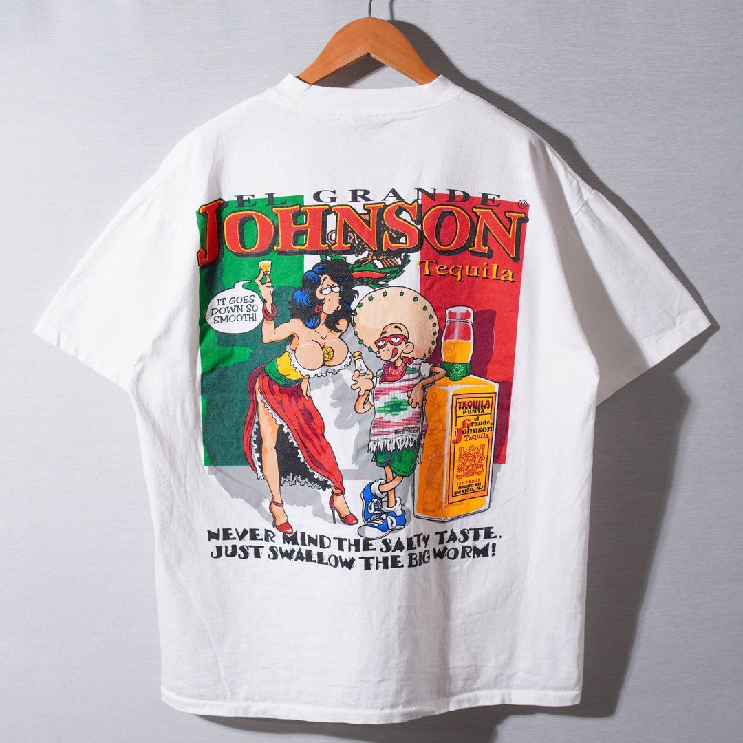 【90s・USA製】ビッグジョンソン ONEITA ビンテージ Tシャツ L 白 90s USA製 ビッグジョンソン BIG Johnson Tシャツ XL ホワイト