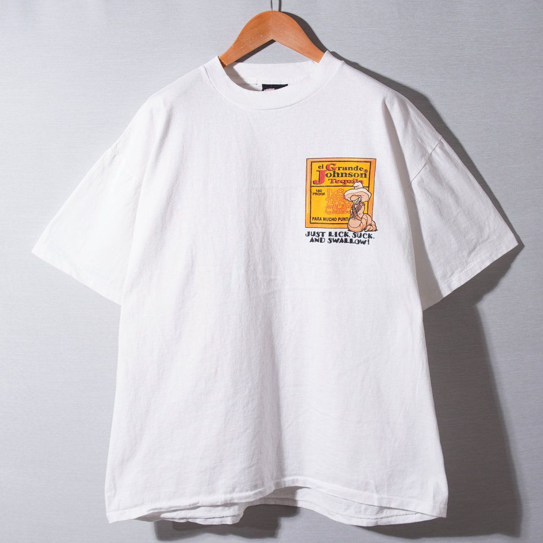 【90s・USA製】ビッグジョンソン ONEITA ビンテージ Tシャツ L 白 90s USA製 ビッグジョンソン BIG Johnson Tシャツ XL ホワイト