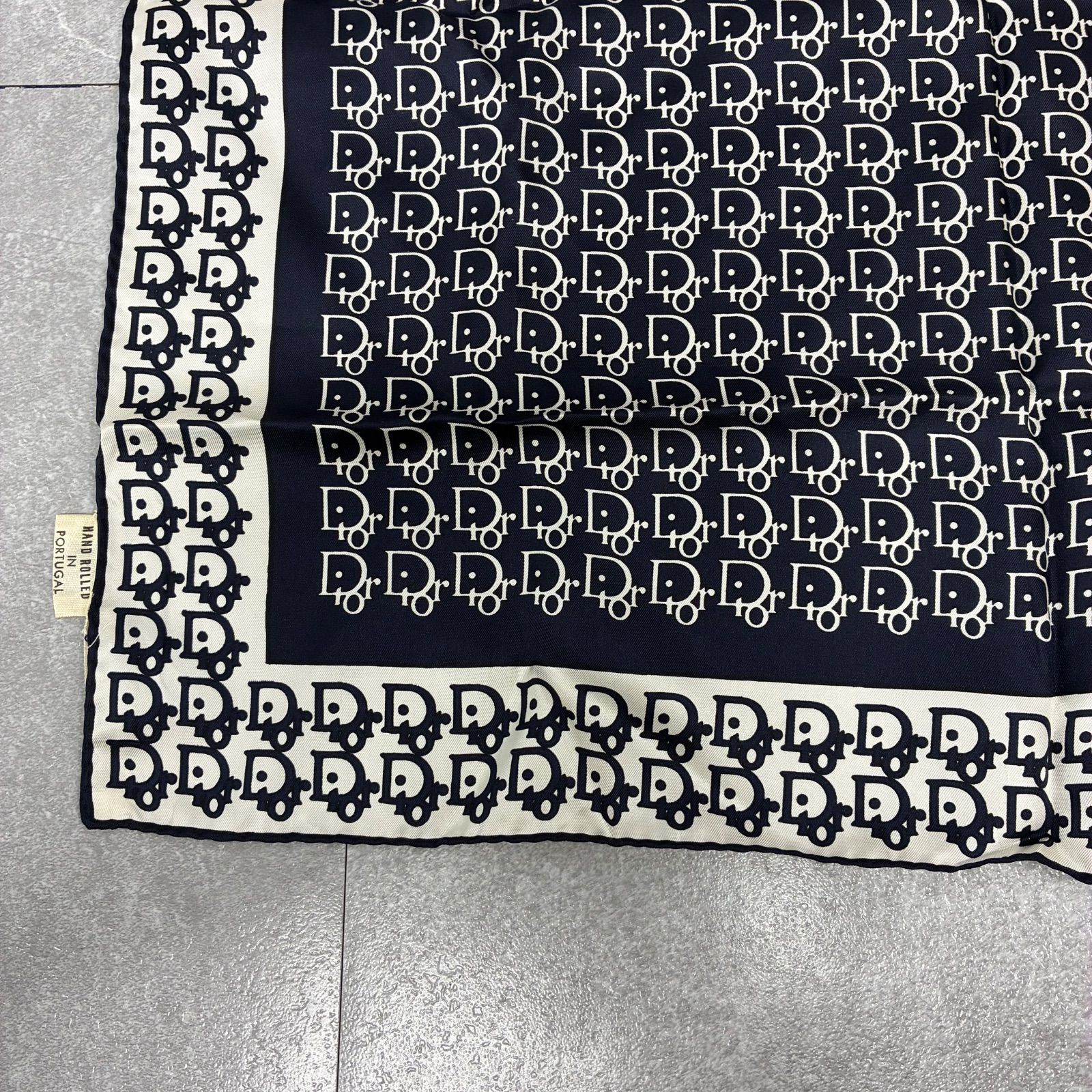 KT98 Dior ディオール トロッター柄 スカーフ ヴィンテージ ホワイト