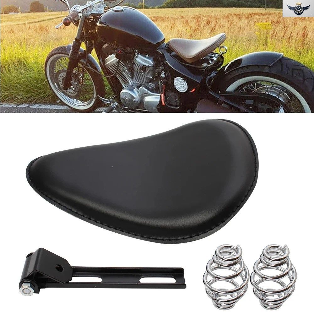 モーターサイクル用スプリングソロシート+3インチスプリングマウントブラケットキット ハーレー48スポーツスターXL883 1200チョッパー カス