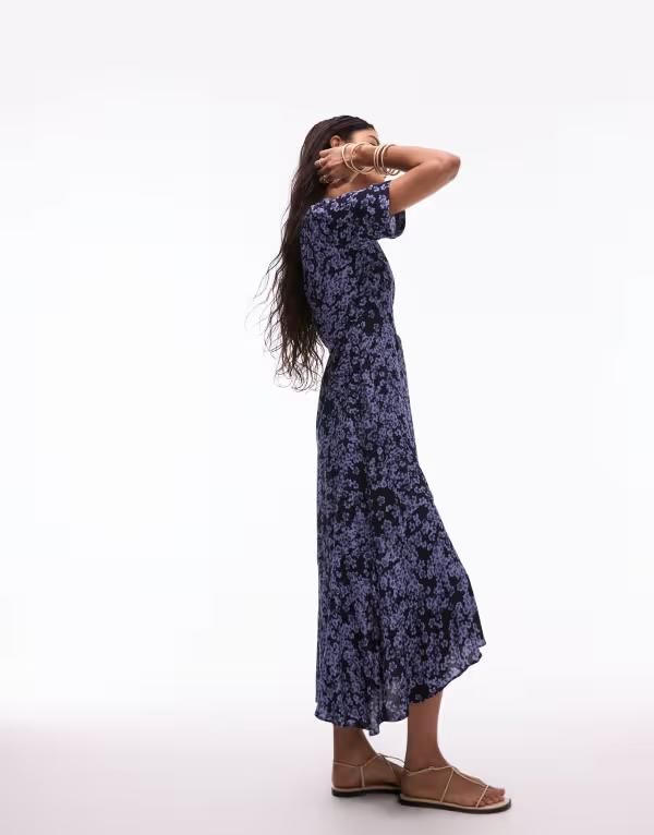 アンドアザーストーリーズ レディース トップス ワンピース ラップワンピース フラワー柄 プリント フラワー Other Stories midaxi wrap dress in abstract d