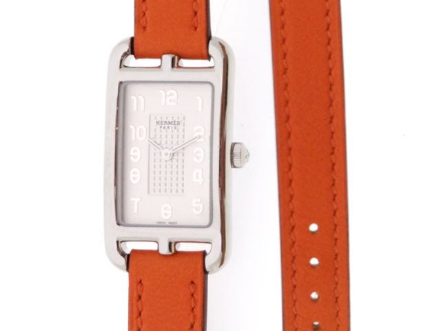 HERMES エルメス ナンタケット WトゥールNA2.210 腕時計 ステンレススチール ホワイト クオーツ レディース【中古】437