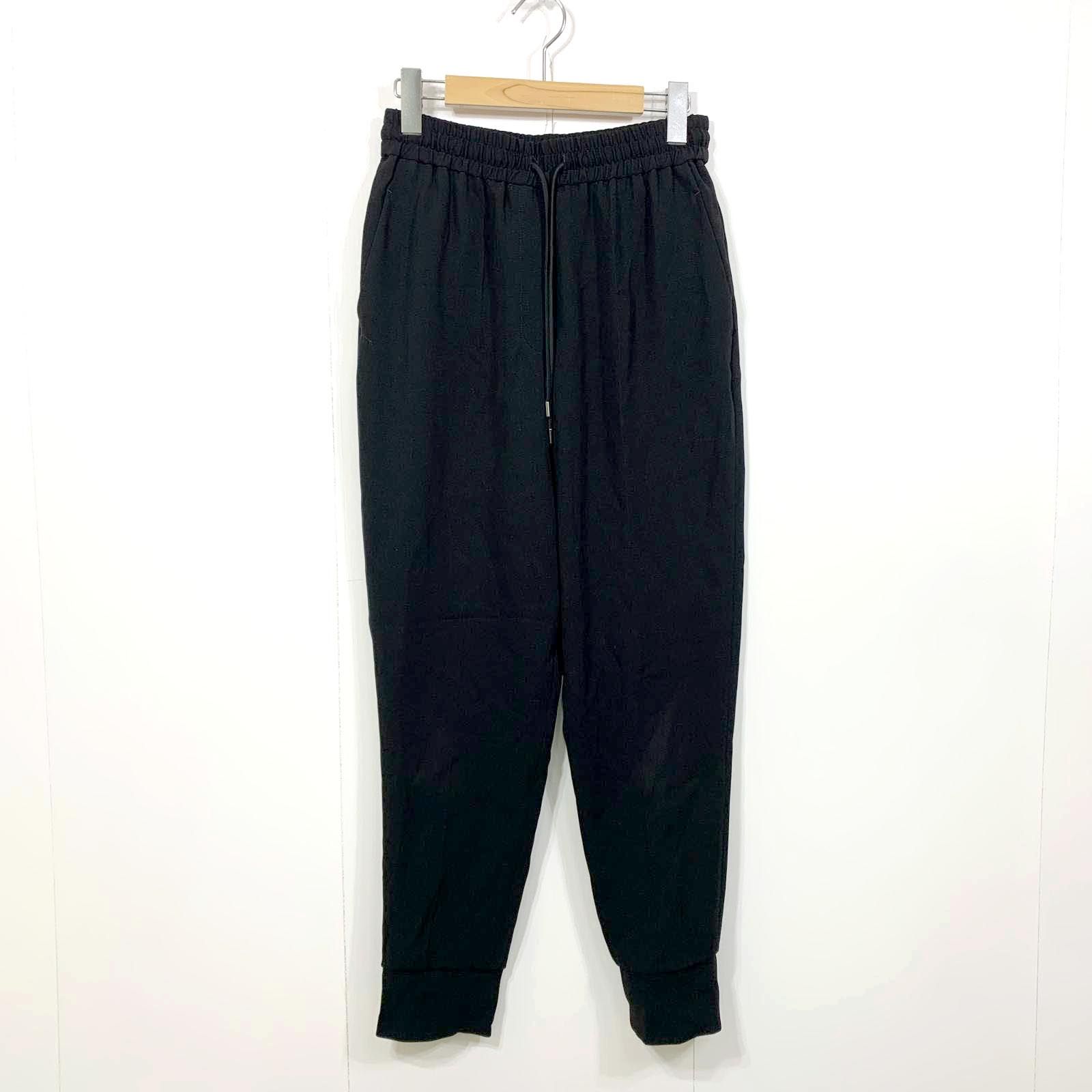 〇 美品 EPOCA エポカ ダブルクロスストレッチ ジョガー パンツ 40 黒 ■■ レディース