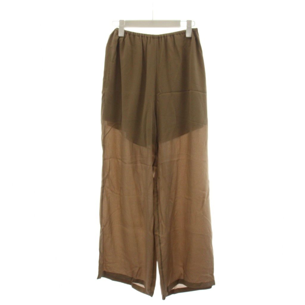 ミューズ ドゥーズィエム クラス MUSE de Deuxieme Classe 23SS Sheer easy シアーイージーパンツ スラックス ウエストゴム シースルー ワンカラー シルク 38 ベージュ 23030500416010 /AN ▲H