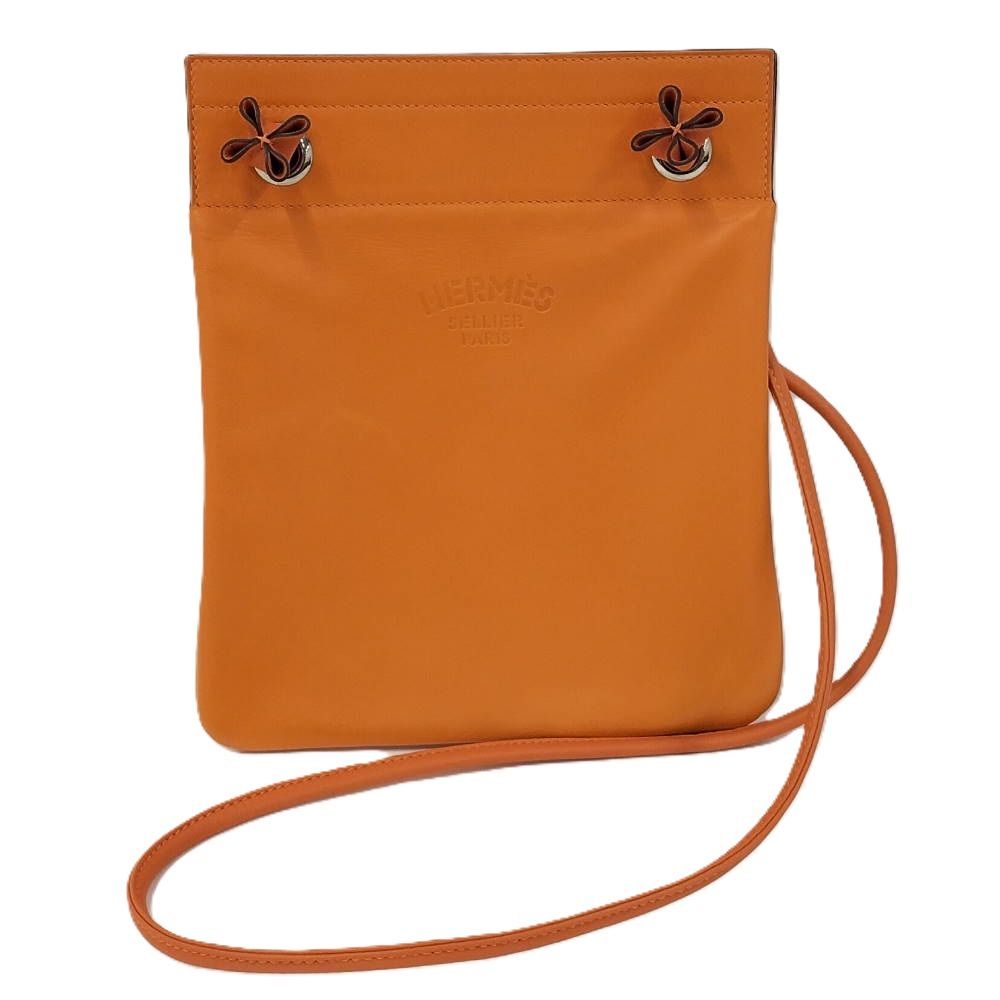 HERMES アリーヌ ミニ ショルダーバッグ レザー オレンジ