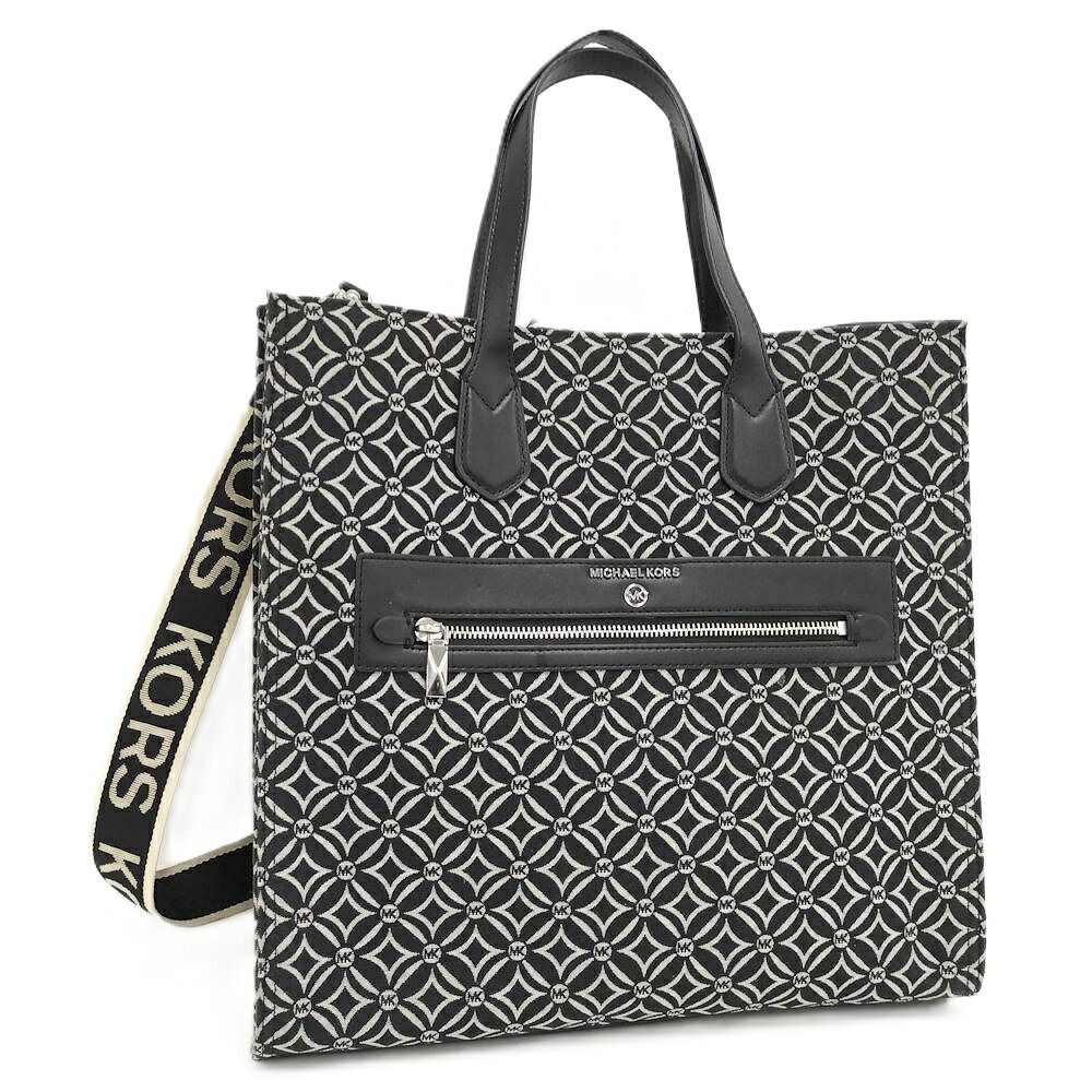 Michael Kors ケンプナー ラージ ロゴ ジャカード 2WAY トートバッグ レザー キャンバス ブラック 10,929円