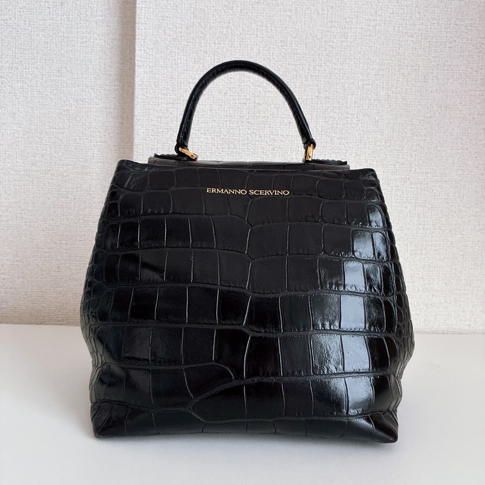ERMANNO SCERVINO ／ エルマンノ シェルビーノ クロコ型押し 2way