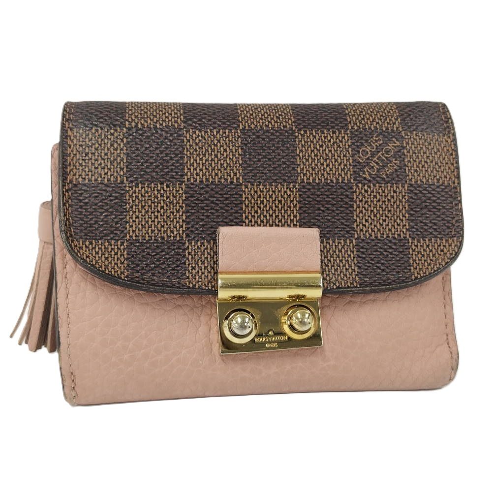 LOUIS VUITTON ポルトフォイユ クロワゼット 三つ折り財布 ダミエ エベヌ N50208