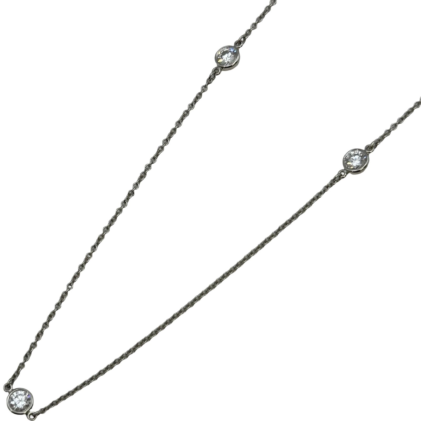 ティファニー TIFFANY＆CO バイザヤードネックレス プラチナ Pt950 ダイヤモンド ジュエリー