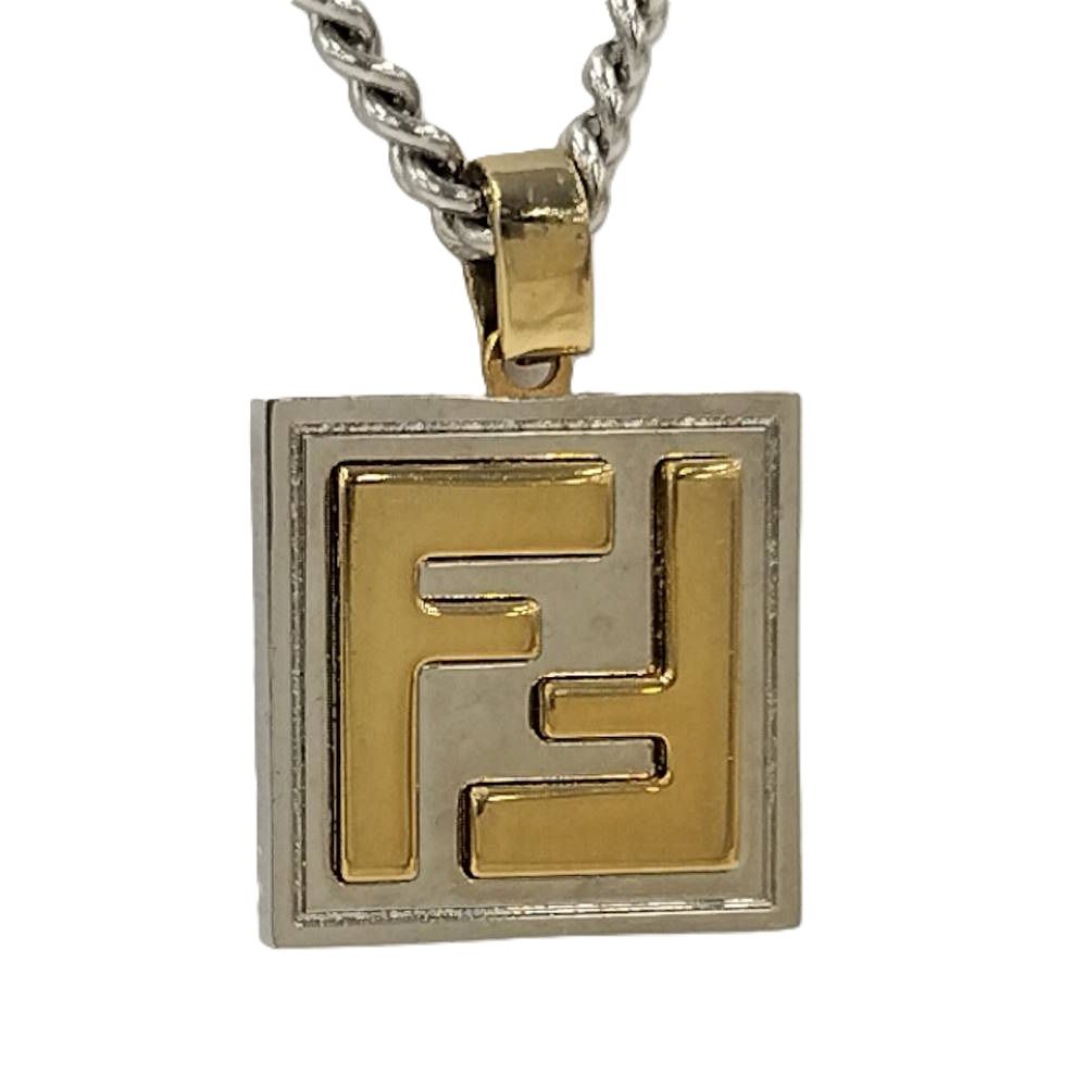 FENDI ネックレス FFロゴ スクエア ゴールド シルバー FENDI FFロゴ スクエアネックレス シルバー ゴールド - メルカリ