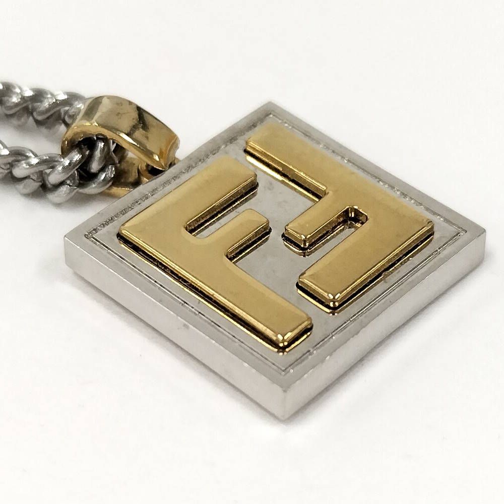 FENDI FFロゴ スクエアネックレス シルバー ゴールド - メルカリ