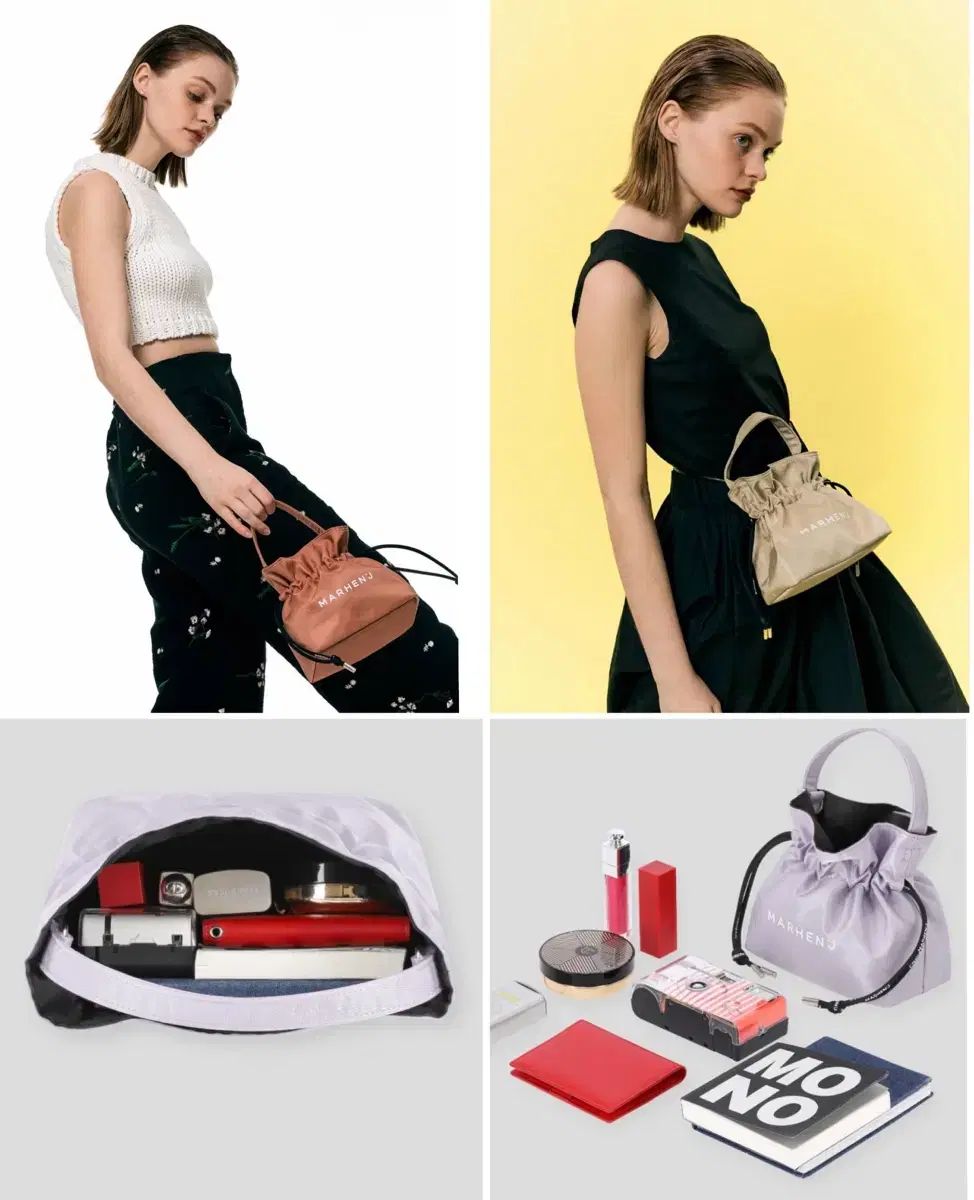 MARHEN.J 巾着チュールロングバッグ トゥー兼バケットバッグ 3way