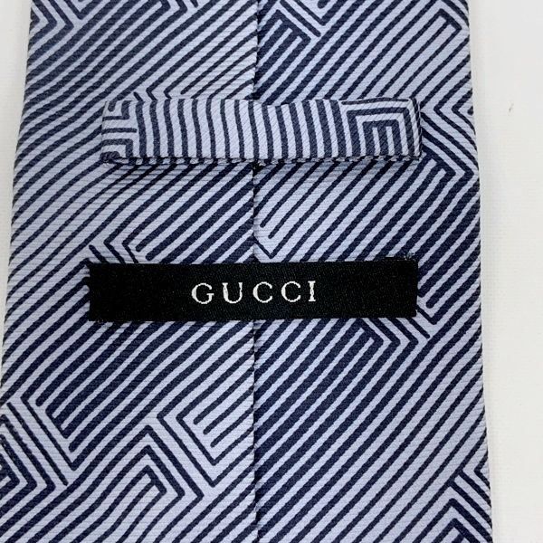 GUCCI グッチ ネクタイ シルク 幾何学的模様 モノグラムパターン 美品