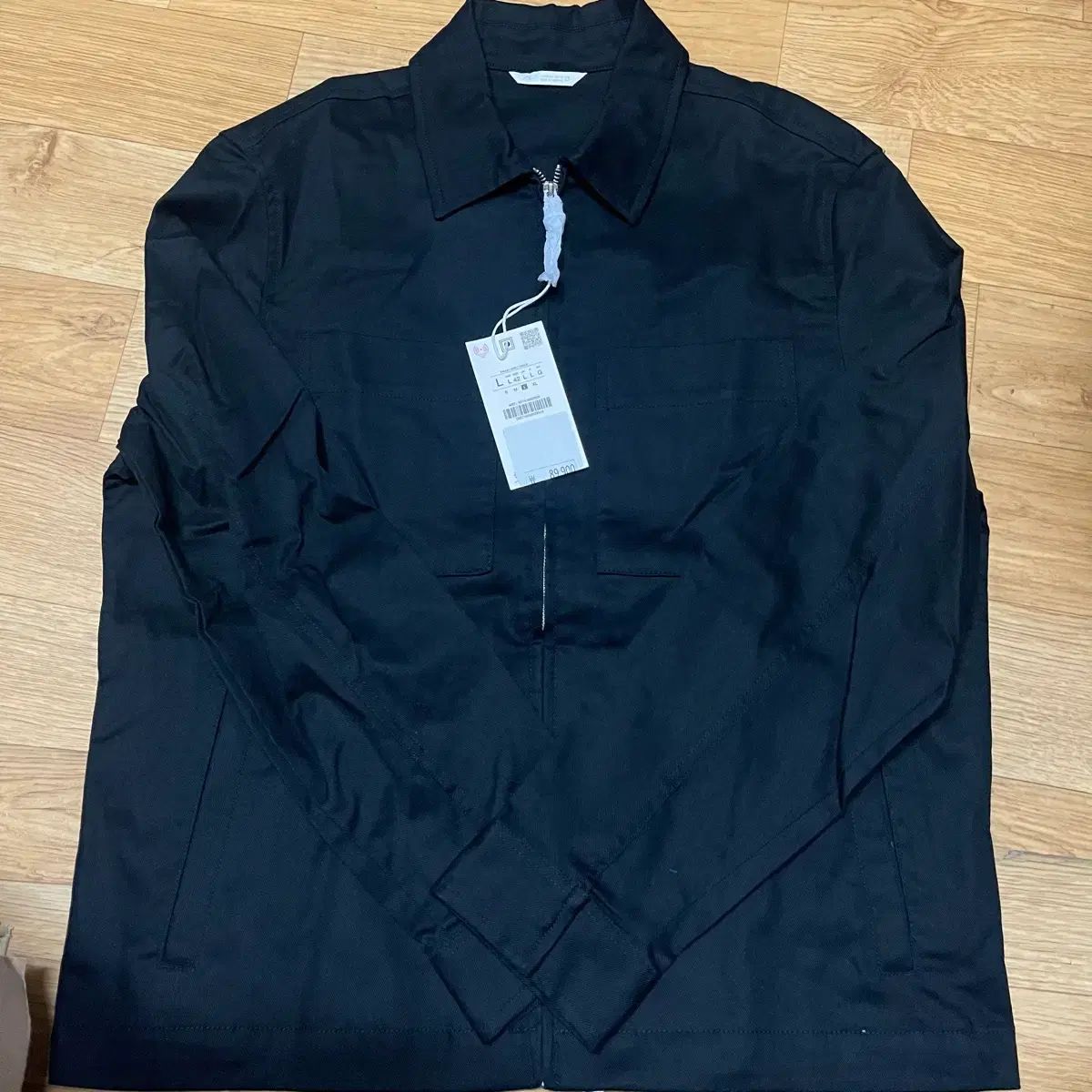 ZARA ザラ ポケット レギュラーフィット ブラック ジャケット Lサイズ (105サイズ) タグ付き 新品 6,577円