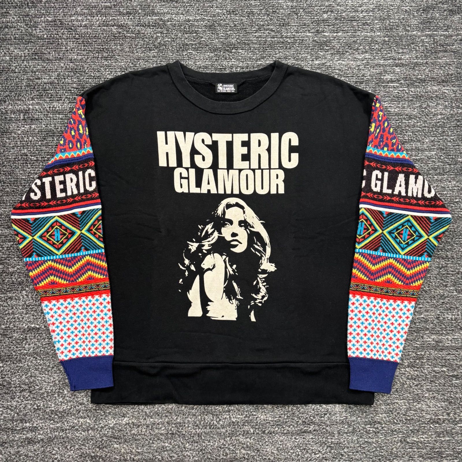 HYSTERIC GLAMOUR HYS EXOTIC柄ジャガード ニット切替 スウェット FREE ヒステリックグラマー