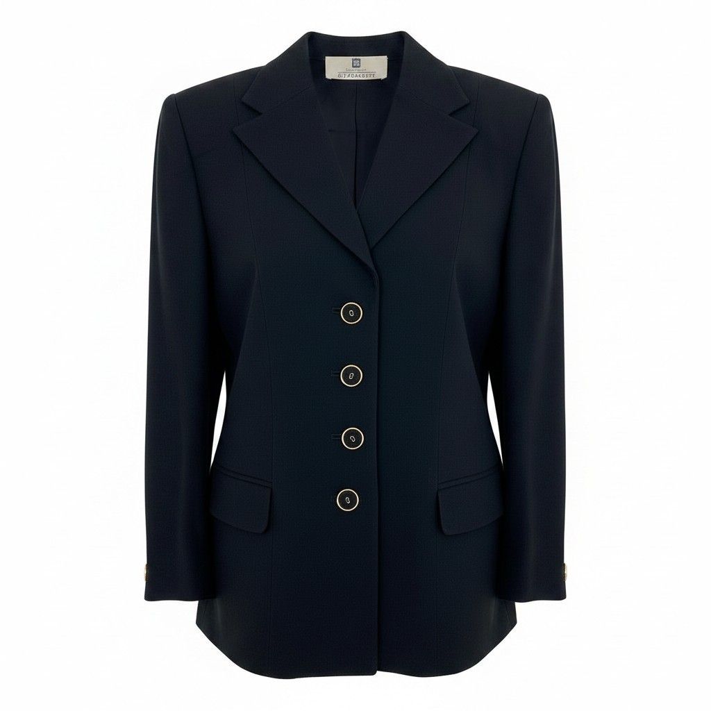 24e14 GIVENCHY ジバンシィ テーラードジャケット ゴールドボタン 羽織 38 ブラック アセテート レーヨン レディースo07t