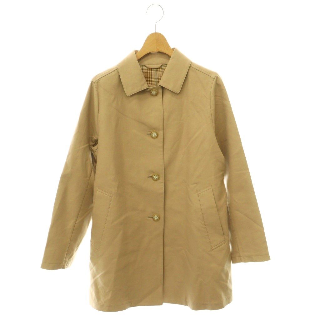マッキントッシュ ロンドン MACKINTOSH LONDON 24SS コットンチェックダブルフェイスステンカラーコート チェック裏地 38 ベージュ マルチカラー /CX ■OS