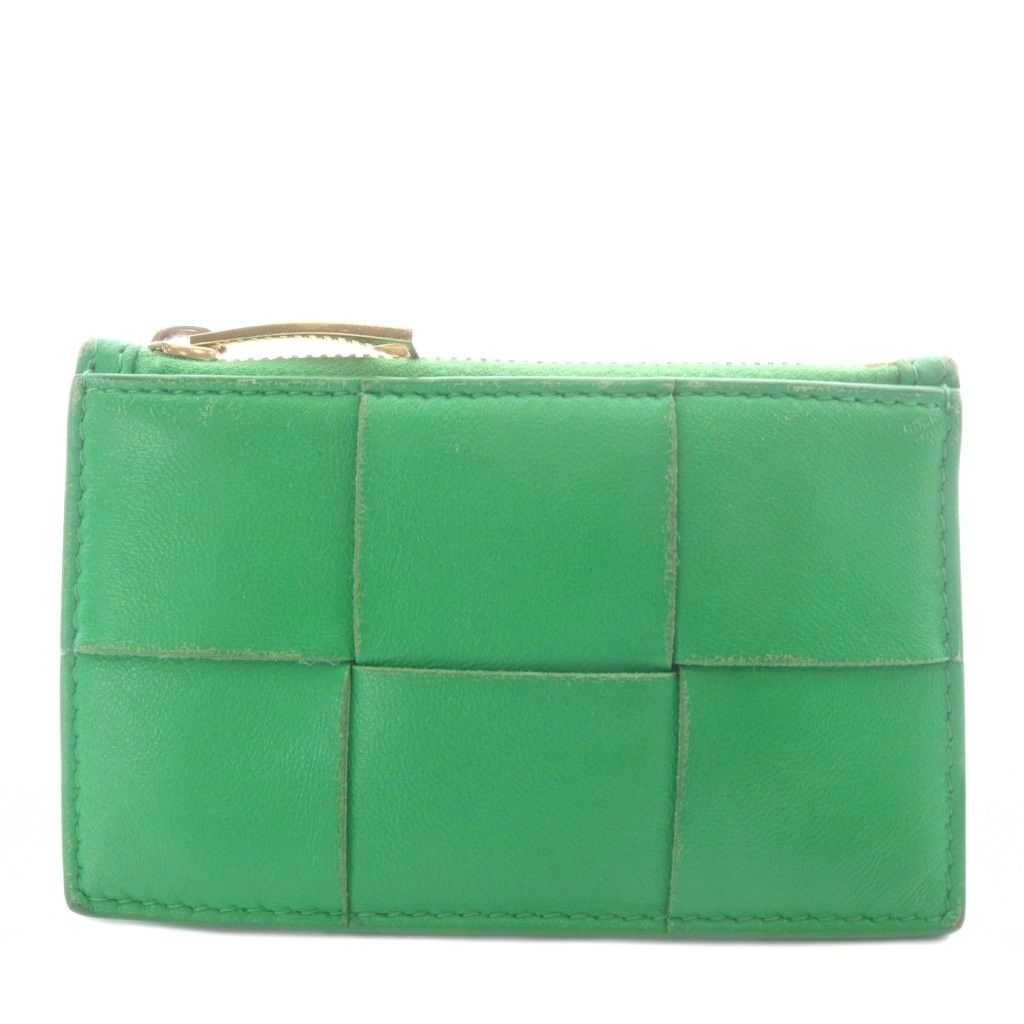 ボッテガヴェネタ BOTTEGA VENETA カセット コインパース 小銭入れ マキシイントレチャート レザー グリーン 681010 /YO16 ■OH 26,585円