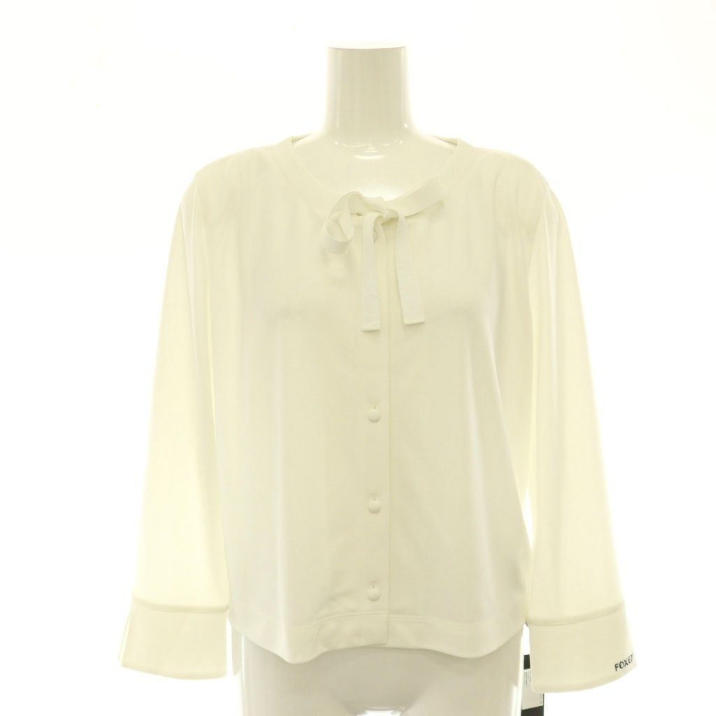 フォクシーニューヨーク FOXEY NEW YORK 41392 Lady Bow Cardigan カーディガン 長袖 40 ホワイト /HK ■OS