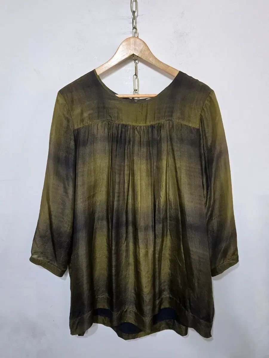 正規品)バーバリーブリット シルク100 CHECK ブラウス(L)