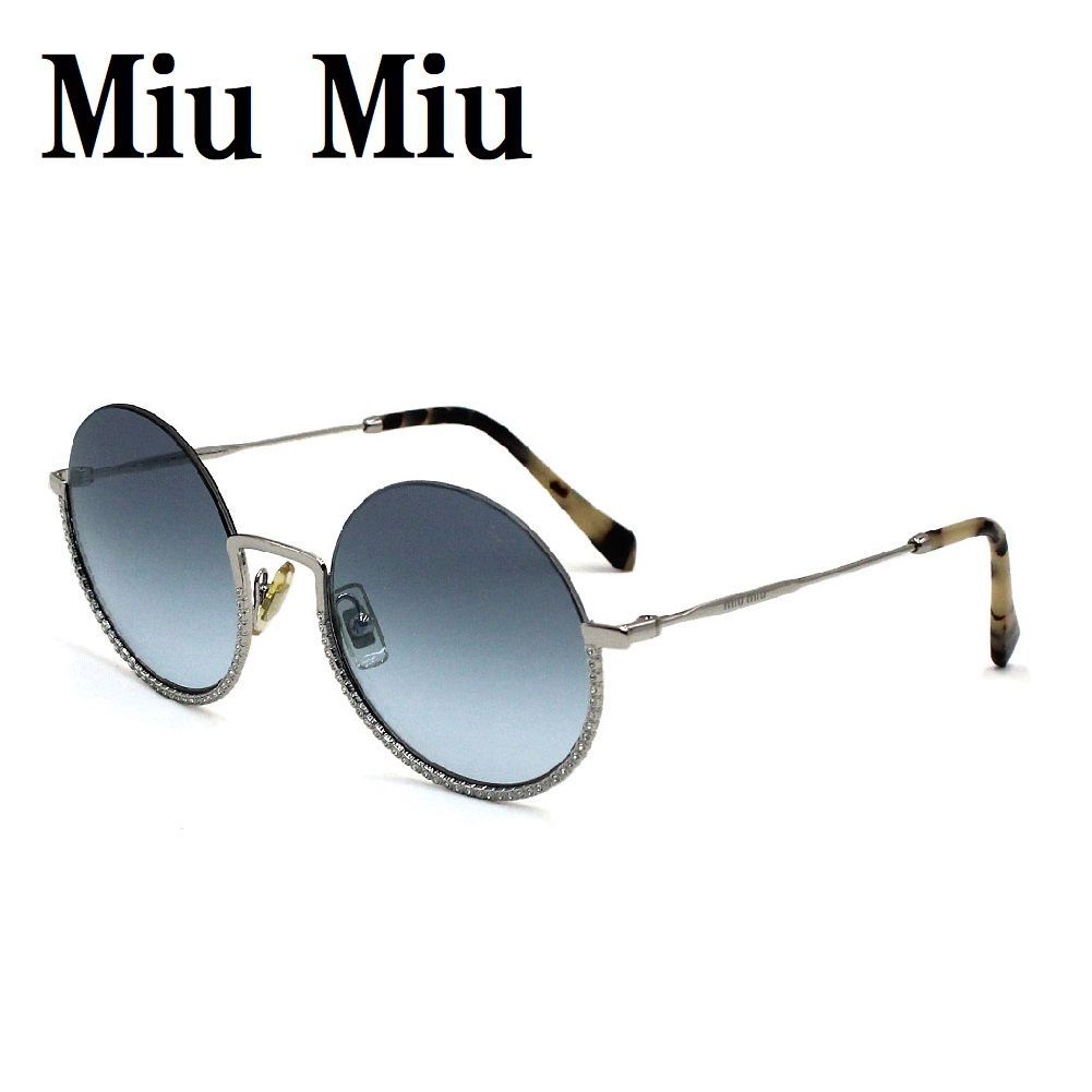 ミュウミュウ Miu Miu MU69US 1BC4R2 52 サングラス ノーズパッド メガネ 眼鏡 紫外線カット レディース ブルー シルバー