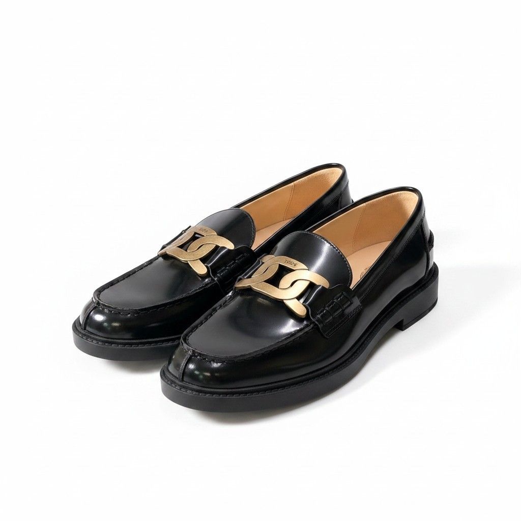 g31 TOD'S ケイト レザー ローファー チェーンモチーフ イタリア製 38
