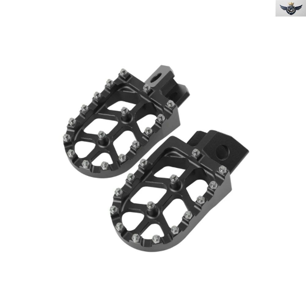 オートバイ用 レッドブルー ビレット ワイドフットペグ フットレスト