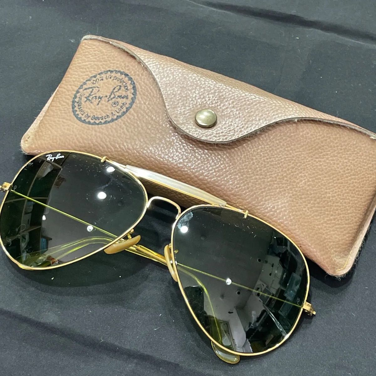 レイバン　RayBan サングラス　62□14 ケース付き　ゴールド調　レア　@市 10,656円