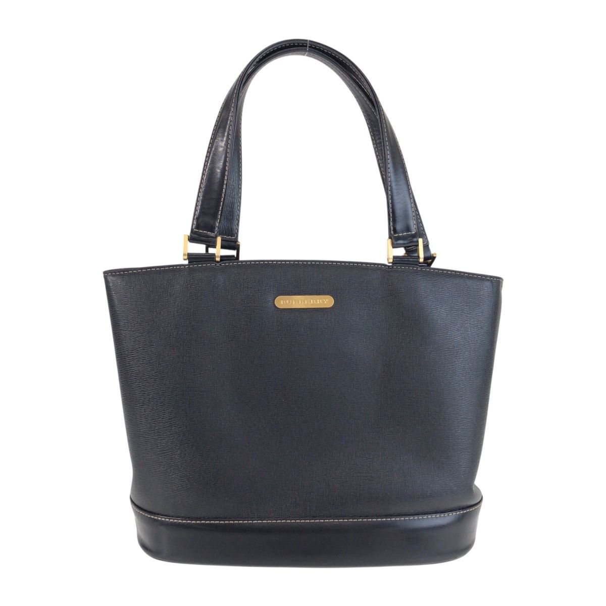 【美品】BURBERRY ビジネスバッグ　トート　ブラック　黒　ゴールド　金 美品 BURBERRY バーバリー チェック柄 ブラック 黒 ゴールド金具