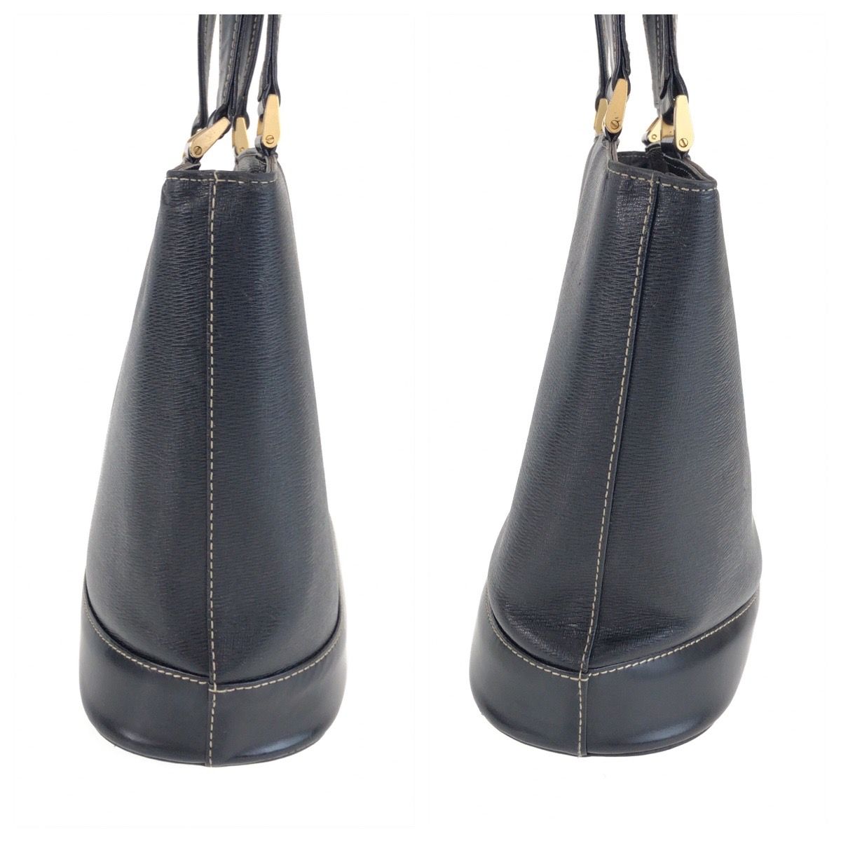 美品 BURBERRY バーバリー チェック柄 ブラック 黒 ゴールド金具