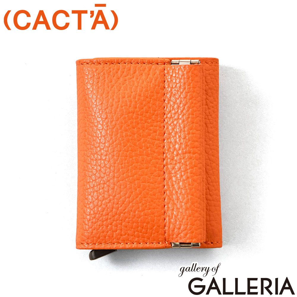 カクタ 三つ折り財布 財布 メンズ レディース 革 (CACT'A) ブランド コンパクト 本革 牛革 レザー 三つ折り RFID FIMAT 2054 ORANGE