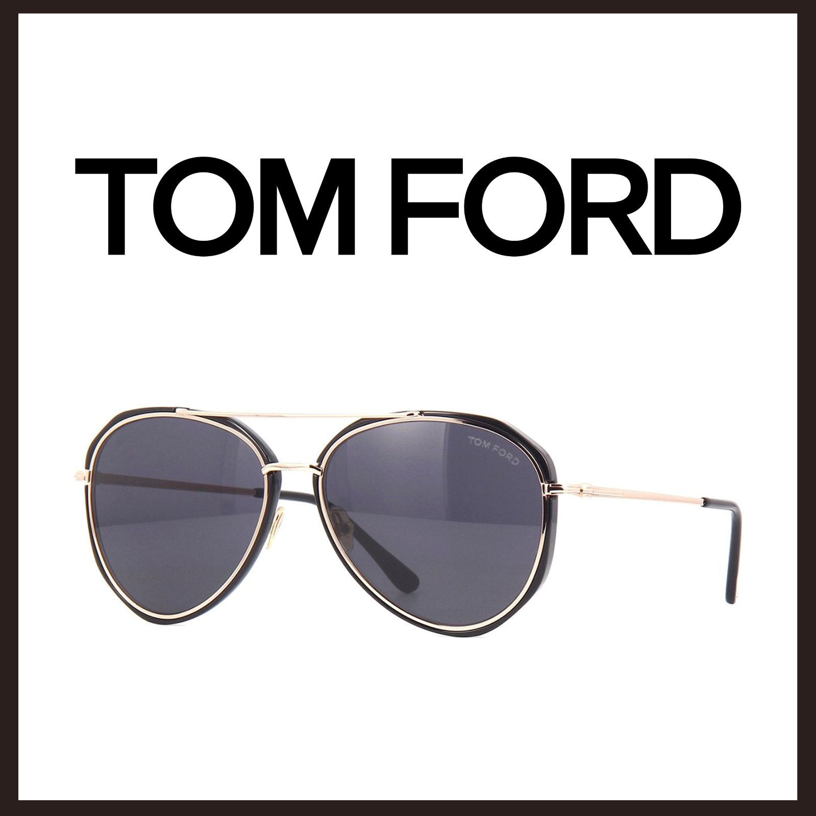 新品 未使用 トムフォード ヴィットリオ タルフレーム サングラス ブラック【TOM FORD】ダブルブリッジ アビエータースタイル