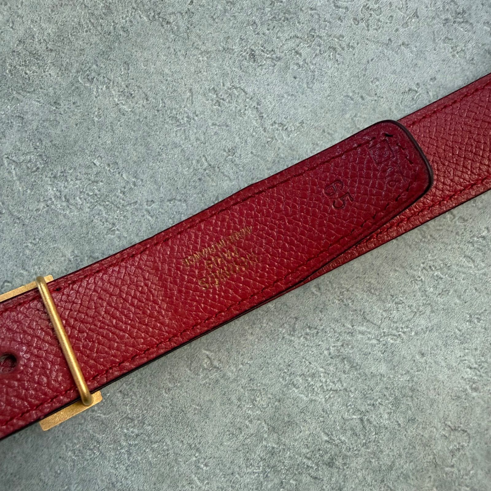 HERMES エルメス コンスタンス Hベルト ブラック 黒 赤 ゴールド金具