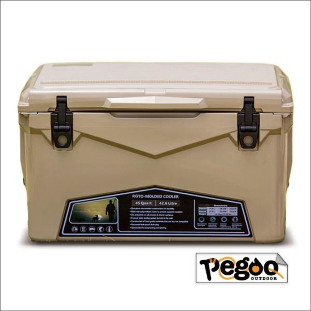 ハードクーラーボックス 45QT (42.8L) サンド　迷彩 小型 最強 アウトドア キャンプ 保冷 付属品あり