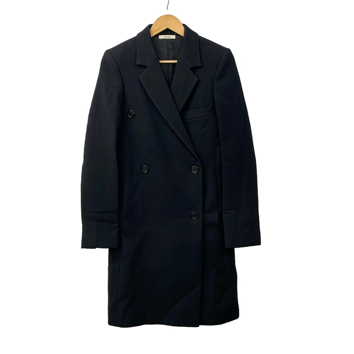 CELINE(セリーヌ) コート サイズ34 S レディース - 黒 長袖/肩パッド/秋/冬